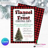 Christmas Flannel and Frost Party Invitation - Editable in Canva