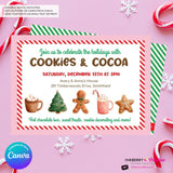 Christmas Cookies and Cocoa Party Invitation (Pink) - Edit in Canva