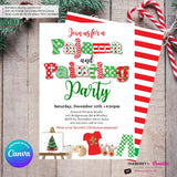 Christmas Pajama and Painting Party Invitation - Editable in Canva