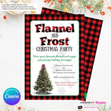 Christmas Flannel and Frost Party Invitation - Editable in Canva