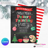Christmas Pottery Painting Party Invitation - Chalkboard - Editable in Canva