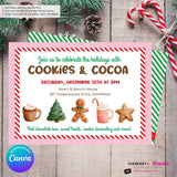 Christmas Cookies and Cocoa Party Invitation (Pink) - Edit in Canva