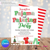 Christmas Pajama and Painting Party Invitation - Editable in Canva