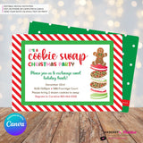 Christmas Cookie Swap Party Invitation - Edit in Canva