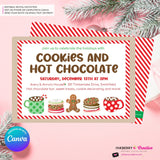 Christmas Cookies and Hot Chocolate Party Invitation - Edit in Canva