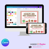 Christmas Cookies and Hot Chocolate Party Invitation - Edit in Canva