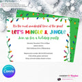 Mingle Jingle Colorful Christmas Lights Party Invitation - Editable in Canva