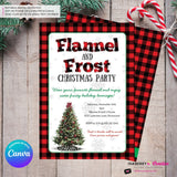 Christmas Flannel and Frost Party Invitation - Editable in Canva