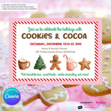 Christmas Cookies and Cocoa Party Invitation (Pink) - Edit in Canva