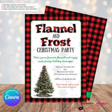 Christmas Flannel and Frost Party Invitation - Editable in Canva