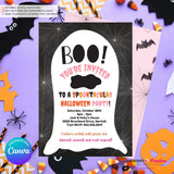 Boo Ghost Spooktacular Halloween Party Invitation - Editable in Canva (Digital Download)