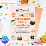Halloween Cookie Decorating Party Invitation, Editable Canva Template, Watercolor, Halloween Cookie Swap Exchange, Editable Canva Invite