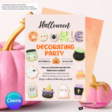Halloween Cookie Decorating Party Invitation, Editable Canva Template, Watercolor, Halloween Cookie Swap Exchange, Editable Canva Invite