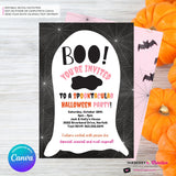 Boo Ghost Spooktacular Halloween Party Invitation - Editable in Canva (Digital Download)