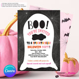 Boo Ghost Spooktacular Halloween Party Invitation - Editable in Canva (Digital Download)