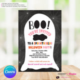 Boo Ghost Spooktacular Halloween Party Invitation - Editable in Canva (Digital Download)