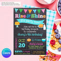 Rise and Shine Brunch Birthday Invitation (Chalkboard) - Editable in Canva