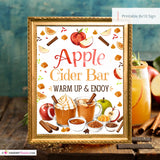 Apple Cider Bar Sign, Fall Drink Station Printable, Hot Apple Cider Bar, Autumn Party Sign, Thanksgiving Decor, Instant Download 8x10