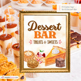 Thanksgiving Dessert Bar Sign, Fall Dessert Table Printable, Autumn Sweets & Treats Sign, Thanksgiving Party Decor, Instant Download 8x10