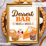 Thanksgiving Dessert Bar Sign, Fall Dessert Table Printable, Autumn Sweets & Treats Sign, Thanksgiving Party Decor, Instant Download 8x10