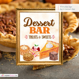 Thanksgiving Dessert Bar Sign, Fall Dessert Table Printable, Autumn Sweets & Treats Sign, Thanksgiving Party Decor, Instant Download 8x10