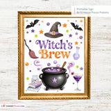 Witch's Brew Sign, Halloween Cocktail Bar Printable, Adult Halloween Party Sign, Witches Brew Drink Station, Instant Download 8x10