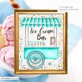 Ice Cream Cart Printable Sign, Wedding Sign, Bridal Baby Shower Birthday Party Ice Cream Bar Sign 8x10, PDF, Instant Download, Digital File