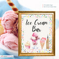 Ice Cream Bar Printable Sign, Wedding Sign, Bridal Baby Shower Birthday Party Ice Cream Bar Sign 8x10, PDF, Instant Download, Digital File