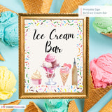 Ice Cream Bar Printable Sign, Wedding Sign, Bridal Baby Shower Birthday Party Ice Cream Bar Sign 8x10, PDF, Instant Download, Digital File