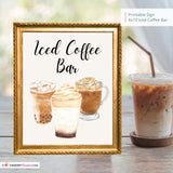 Iced Coffee Bar Printable Sign, Wedding Sign, Bridal Baby Shower Birthday Party Coffee Bar Sign 8x10, PDF, Instant Download, Digital File