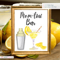 Lemon Mom-tini Martini Bar Printable Sign, Wedding, Bridal, Birthday Party Lemon Martini Bar Sign 8x10, PDF, Instant Download, Digital File
