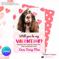 Pink Polka Dot Be Mine - Valentine's Day Photo Card - Personalize and Edit in Canva