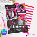 Chalkboard Doodles - Valentine's Day Photo Card - Personalize and Edit in Canva