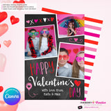 Chalkboard Doodles - Valentine's Day Photo Card - Personalize and Edit in Canva