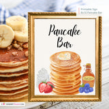Pancake Bar Printable Sign, Wedding Sign, Bridal Baby Shower Birthday Party Pancake PJs Bar Sign 8x10, PDF, Instant Download, Digital File