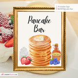 Pancake Bar Printable Sign, Wedding Sign, Bridal Baby Shower Birthday Party Pancake PJs Bar Sign 8x10, PDF, Instant Download, Digital File