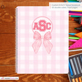 Pink Plaid and Bows - Custom, Personalized Spiral Notebook