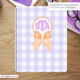 Purple Plaid Orange Bow - Custom, Personalized Spiral Notebook