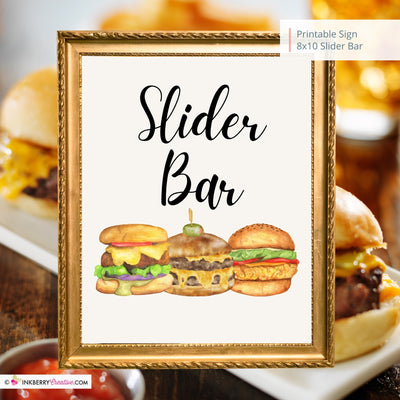 Slider Bar Printable Sign, Wedding Sign, Bridal Baby Shower Birthday Party Slider Bar Sign 8x10, PDF, Instant Download, Digital File