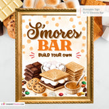 S'mores Bar Sign, Build Your Own Smores Printable, Fall Party Food Station, Bonfire Party Sign, Camping Party Decor, Instant Download 8x10