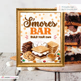 S'mores Bar Sign, Build Your Own Smores Printable, Fall Party Food Station, Bonfire Party Sign, Camping Party Decor, Instant Download 8x10