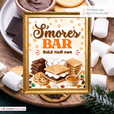 S'mores Bar Sign, Build Your Own Smores Printable, Fall Party Food Station, Bonfire Party Sign, Camping Party Decor, Instant Download 8x10