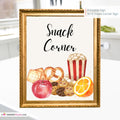 Snack Corner Printable Sign, Wedding Sign, Bridal Baby Shower Birthday Party Snack Corner Sign 8x10, PDF, Instant Download, Digital File