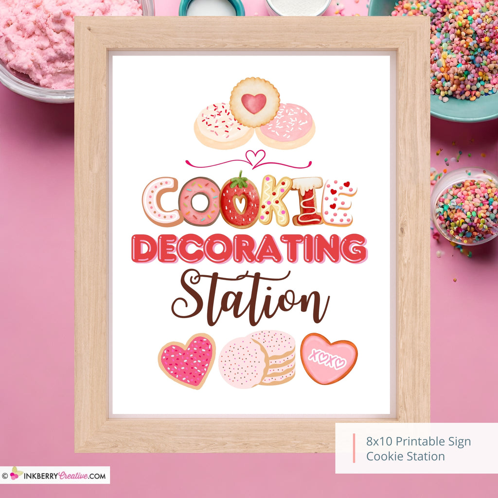 Valentine's Day Cookie Decorating Station 8x10 Sign, JPEG, Instant Download, Digital File