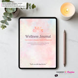 Digital, Printable Wellness Planner, Journal & Habit Tracker, Undated Self Care Workbook for Mental Health and Wellness Habit Tracking, PDF