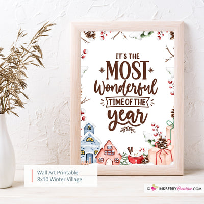 Most Wonderful Time of Year Christmas 8x10 Sign (Brown), JPEG, Instant Download, Digital File