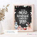 Most Wonderful Time of Year Christmas 8x10 Sign (Chalkboard), JPEG, Instant Download, Digital File