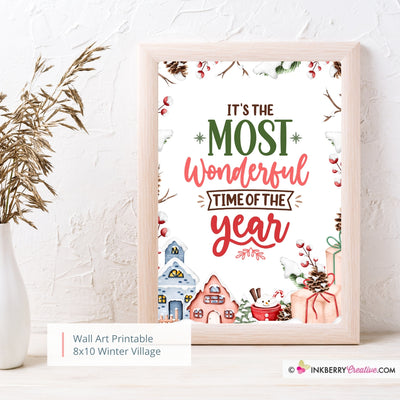 Most Wonderful Time of Year Christmas 8x10 Sign (Colorful), JPEG, Instant Download, Digital File