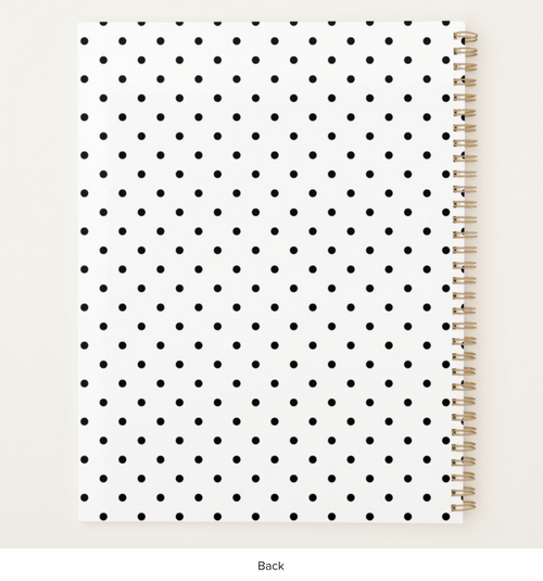 Black and White Striped Floral Planner