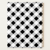 Black and White Plaid Check Planner